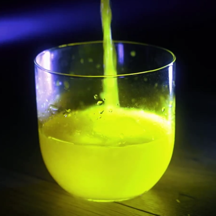 Glow in the dark cocktails made using Special Ingredients Easy Glow