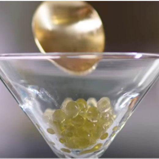 Olive Pearls (Dirty Martini) Recipe made with Special Ingredients Agar Agar