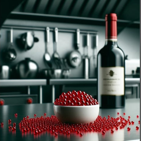 Red Wine Pearls Recipe using Special Ingredients Calcium Lactate and Sodium Alginate