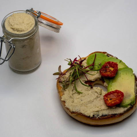 Spreadable vegan cream cheese made with Special Ingredients Nutritional Yeast Flakes