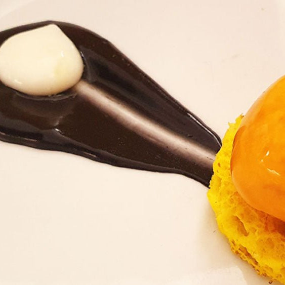 Salmon Delight - Salmon Balls, Sponge, Yoghurt Spheres and Cuttlefish Ink Sauce Recipe - Special Ingredients