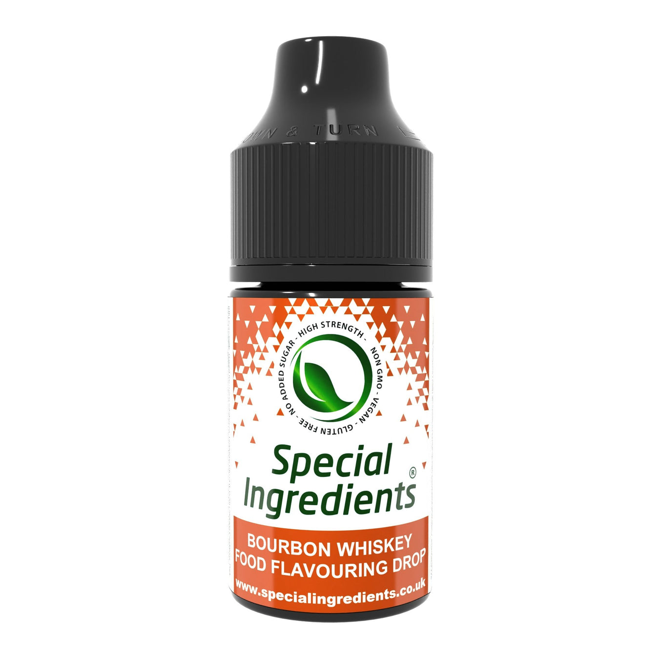 Bourbon whiskey food flavouring drops collection by Special Ingredients concentrated rich oaky flavour for desserts baking cocktails sauces