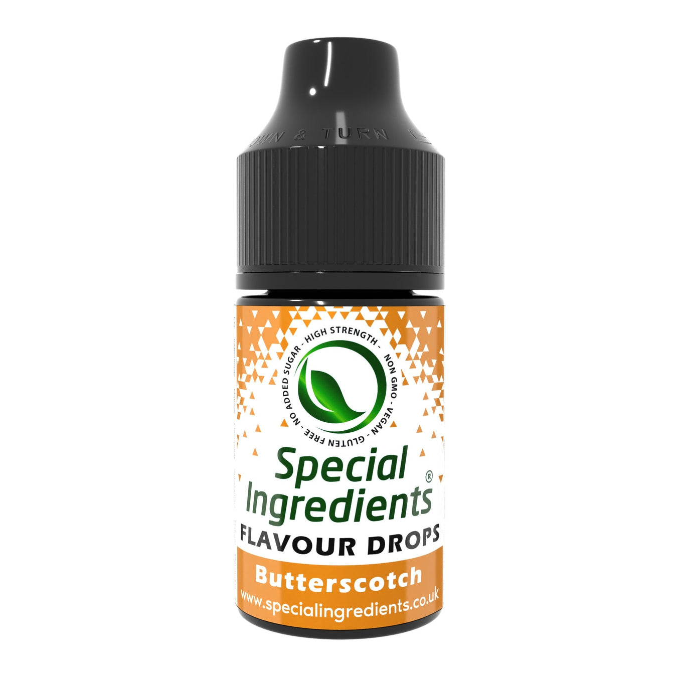Butterscotch food flavouring drops collection by Special Ingredients rich caramelised buttery flavour for desserts baking drinks coffees
