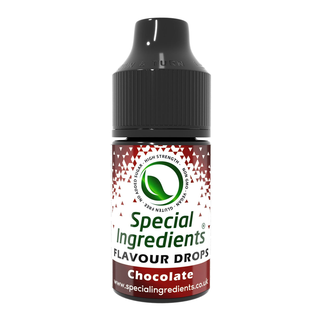Chocolate food flavouring drops collection by Special Ingredients rich cocoa flavour for baking desserts drinks milkshakes coffees cocktails