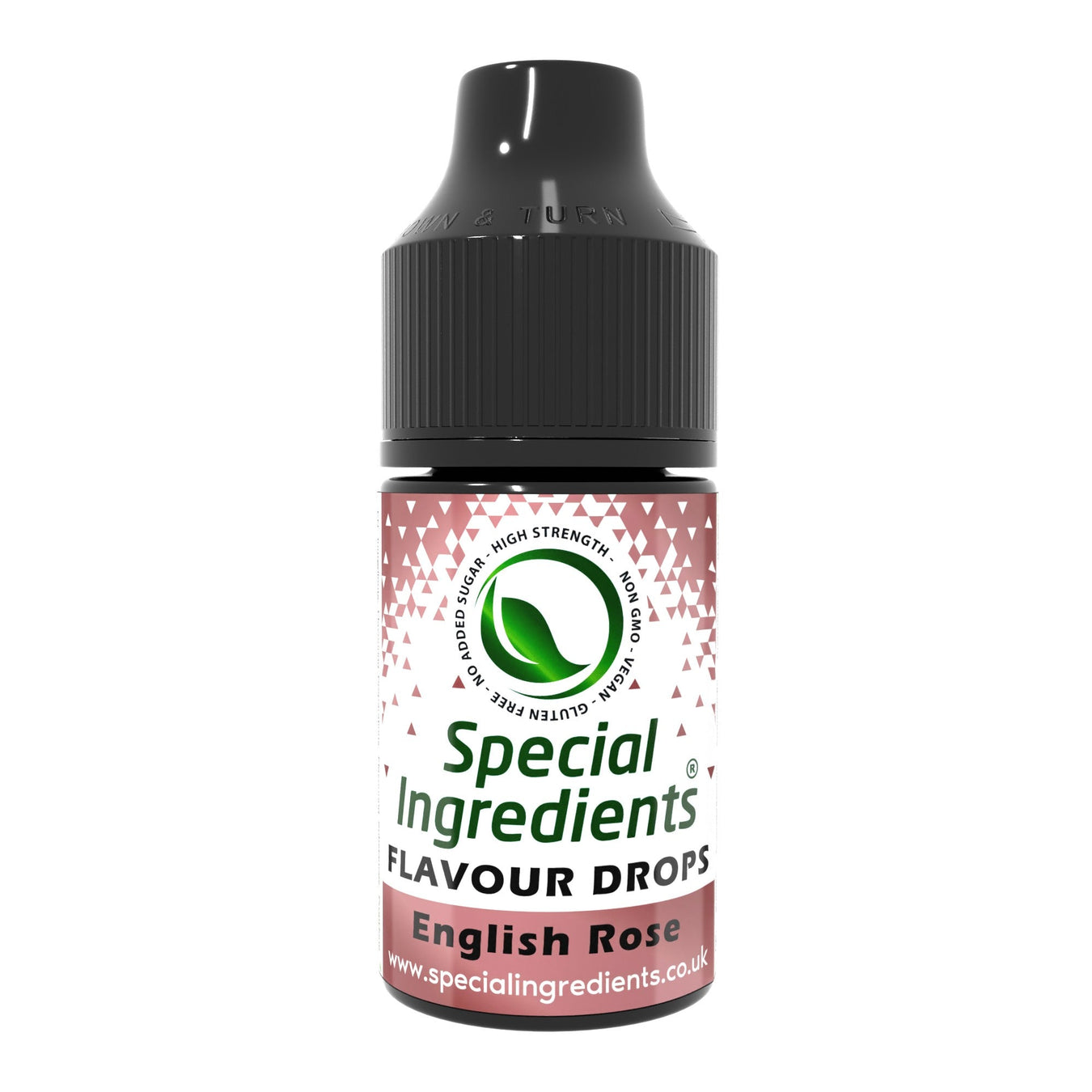 English rose food flavouring drops collection by Special Ingredients elegant floral rose flavour for desserts baking chocolates drinks cocktails patisserie