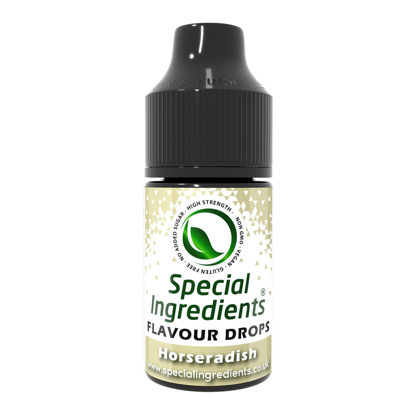 Horseradish food flavouring drops collection by Special Ingredients sharp pungent horseradish flavour for sauces dressings marinades savoury dishes glazes