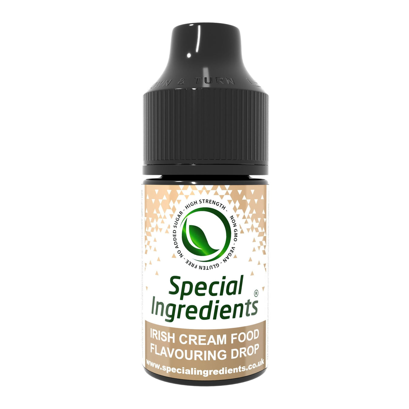 Irish cream food flavouring drops collection by Special Ingredients smooth creamy Irish cream flavour for desserts coffee drinks baking milkshakes chocolates