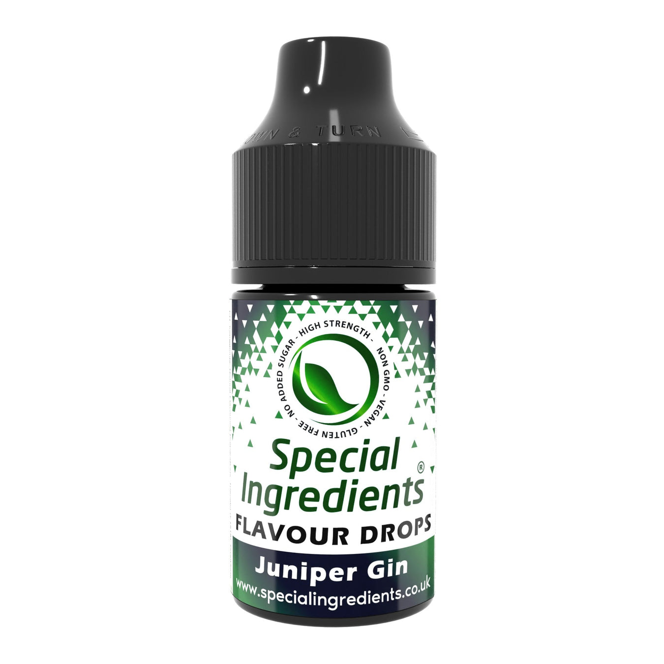 Juniper gin food flavouring drops collection by Special Ingredients crisp botanical juniper flavour for cocktails drinks desserts syrups glazes chocolates