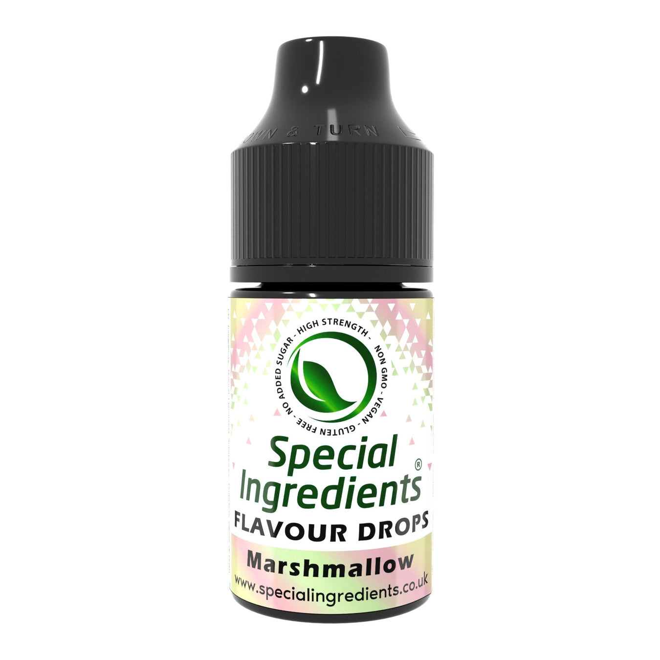 Marshmallow food flavouring drops collection by Special Ingredients soft sweet marshmallow flavour for desserts baking milkshakes hot chocolate confectionery drinks