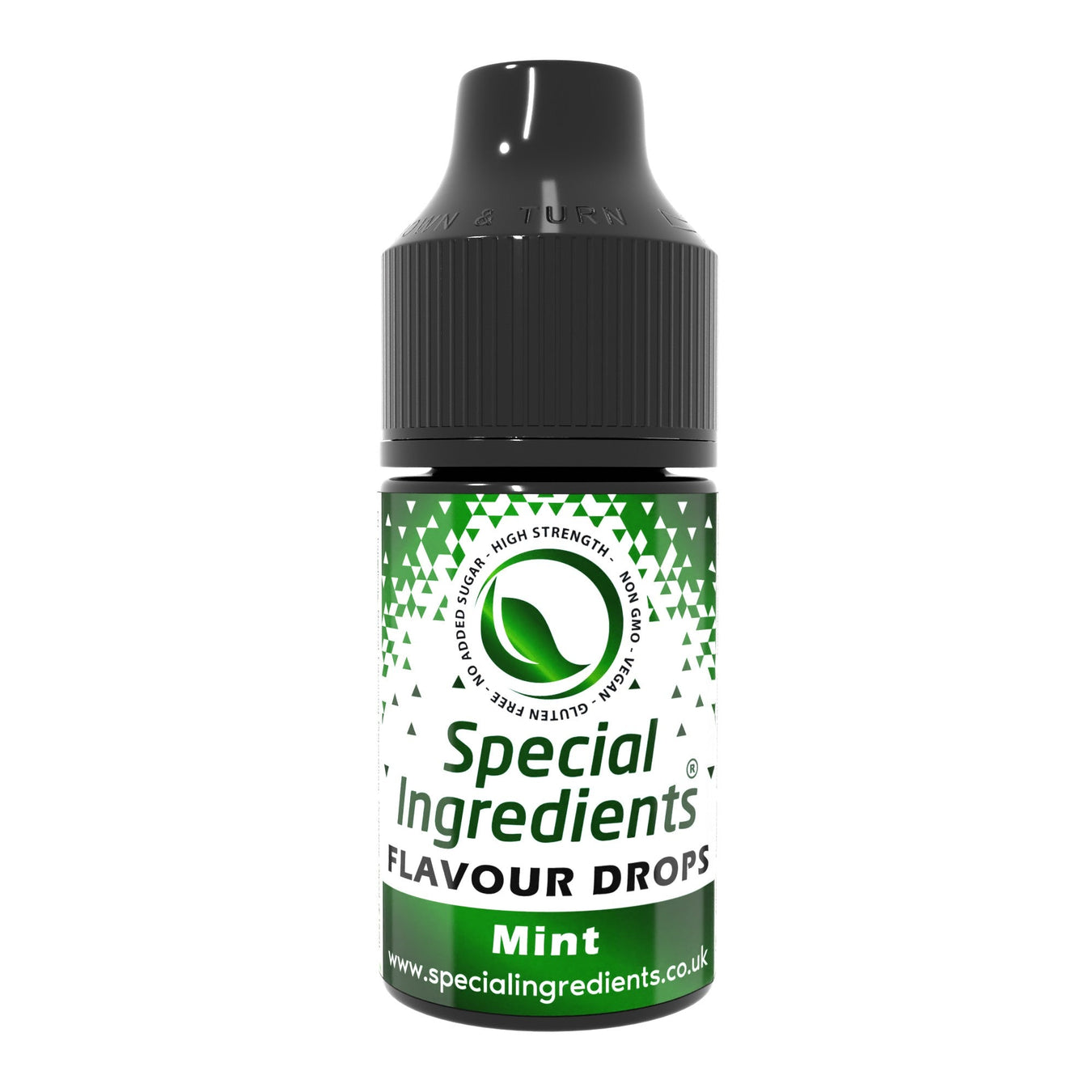 Mint food flavouring drops collection by Special Ingredients cool refreshing peppermint mint flavour for desserts chocolates drinks baking milkshakes confectionery