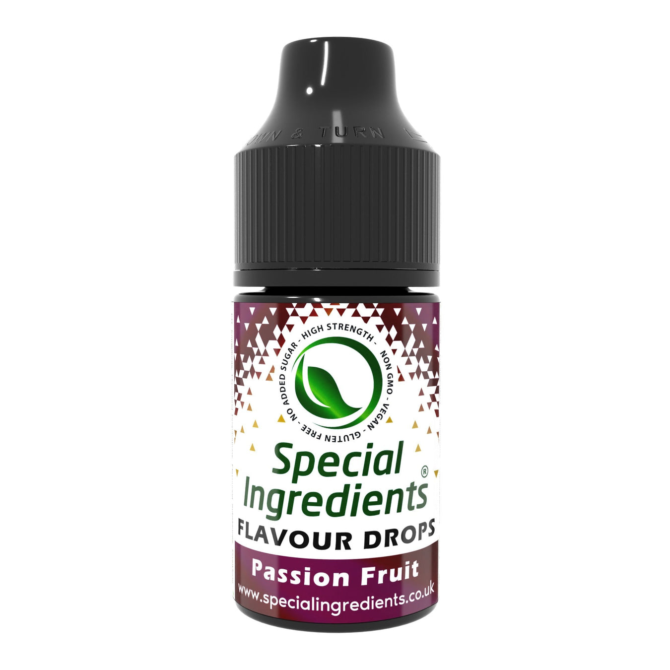 Passion fruit food flavouring drops collection by Special Ingredients exotic sweet tart passion fruit flavour for drinks cocktails desserts baking sorbets smoothies confectionery