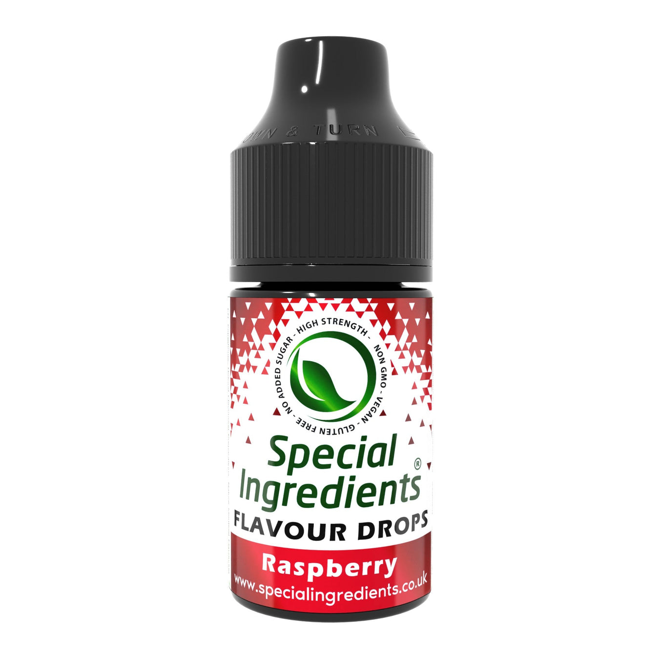 Raspberry food flavouring drops collection by Special Ingredients bright raspberry berry flavour for baking desserts drinks cocktails milkshakes sorbets confectionery sweets