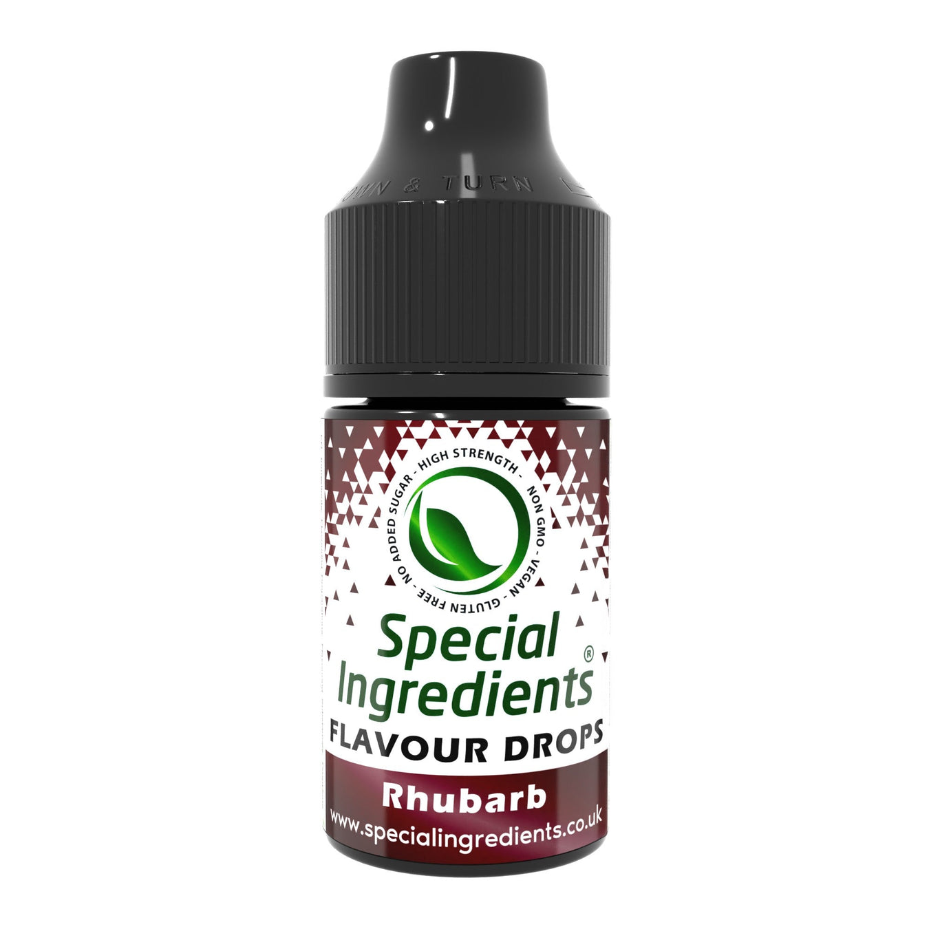 Rhubarb food flavouring drops collection by Special Ingredients sharp tart rhubarb flavour for desserts baking drinks cocktails jams sorbets pastries confectionery