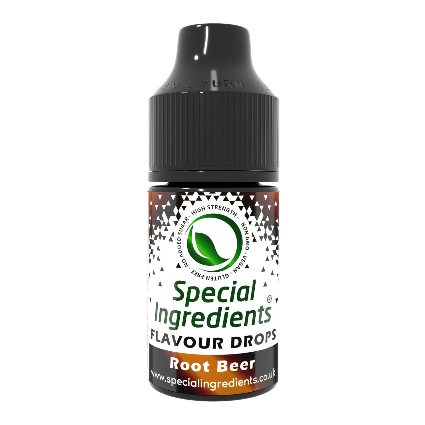 Root beer food flavouring drops collection by Special Ingredients classic root beer soda flavour for desserts milkshakes drinks baking sweets cocktails confectionery
