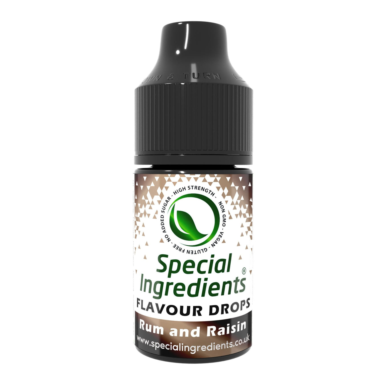 Rum and raisin food flavouring drops collection by Special Ingredients rich rum raisin flavour for ice cream desserts baking milkshakes chocolates pastries confectionery