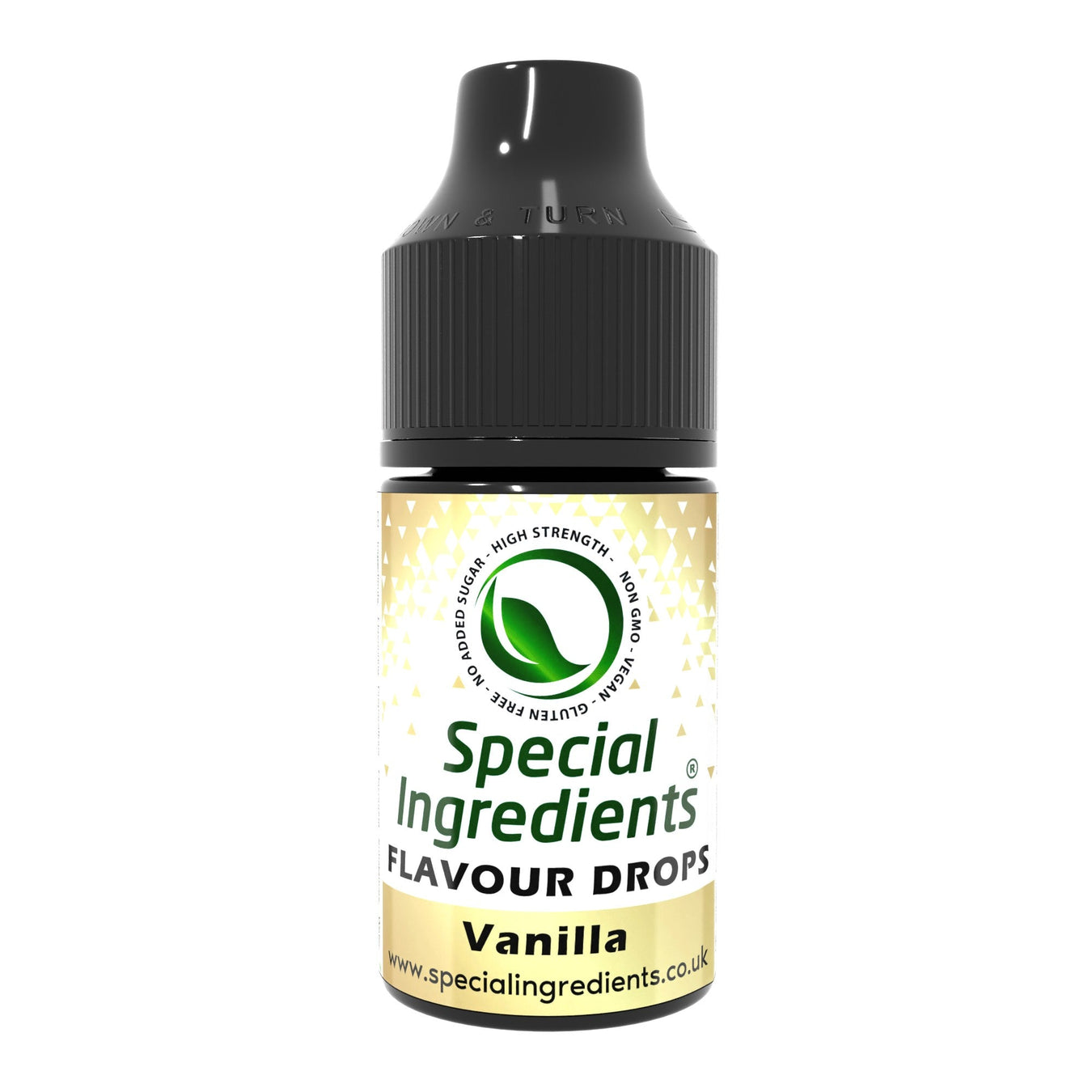 Vanilla food flavouring drops collection by Special Ingredients smooth vanilla flavouring for baking desserts drinks milkshakes coffee chocolates sweets pastries