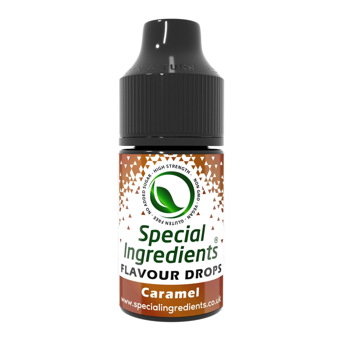 Caramel food flavouring drops collection by Special Ingredients smooth golden caramel flavour for baking desserts coffee drinks milkshakes