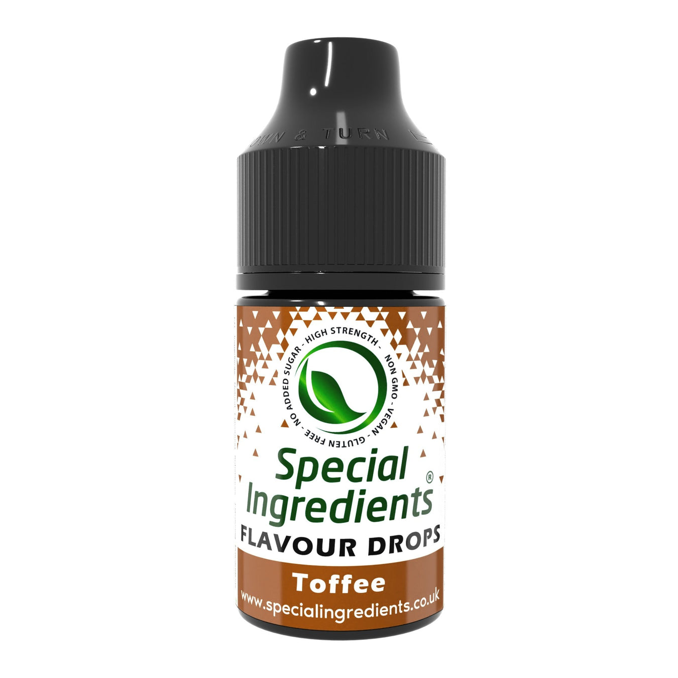 Toffee food flavouring drops collection by Special Ingredients rich buttery toffee flavour for desserts baking coffee milkshakes chocolates pastries drinks