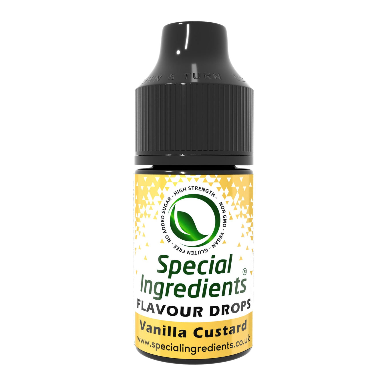 Vanilla custard food flavouring drops collection by Special Ingredients creamy vanilla custard flavour for desserts baking milkshakes pastries ice cream chocolates drinks