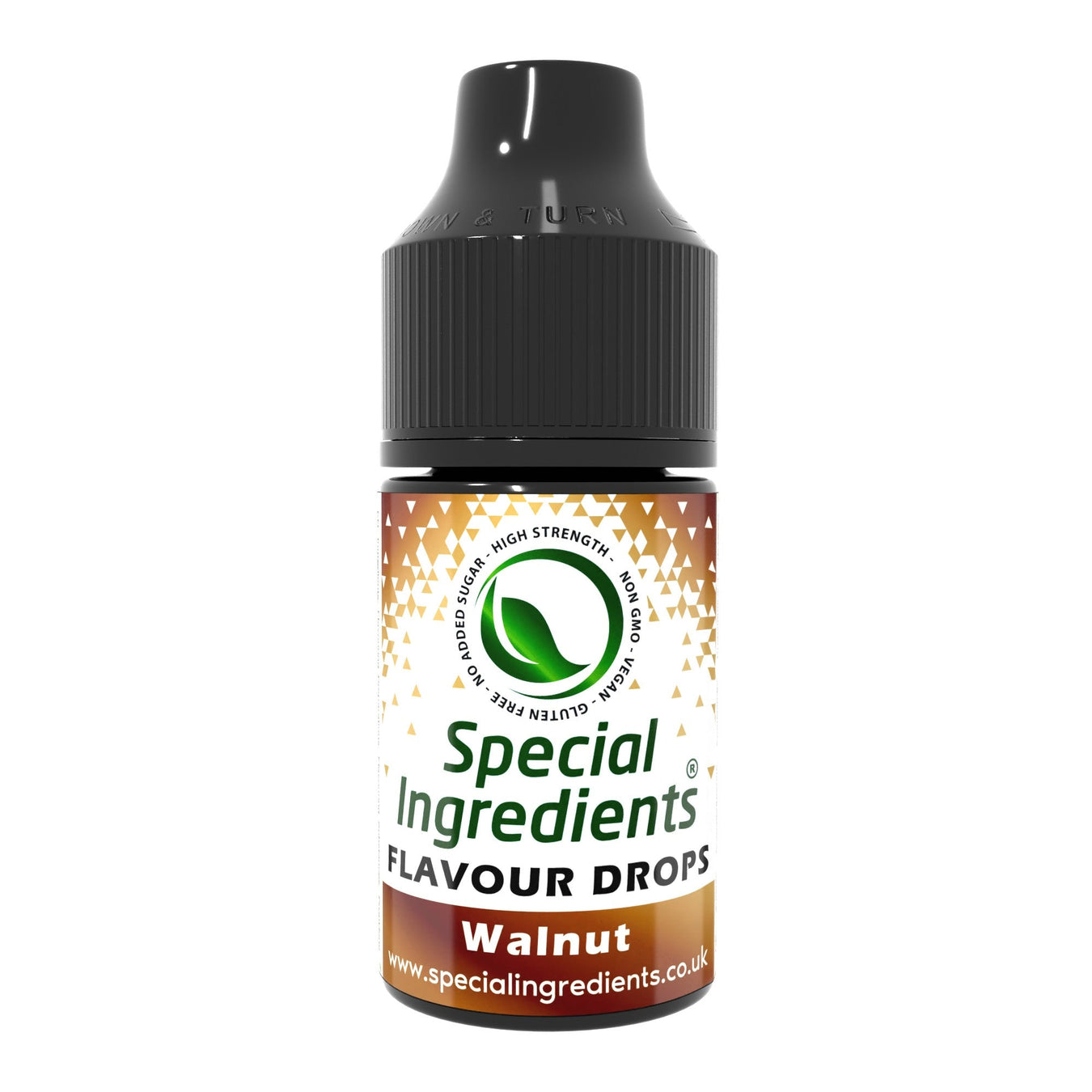 Walnut food flavouring drops collection by Special Ingredients rich walnut nut flavour for baking desserts coffee chocolate cakes ice cream savoury recipes confectionery