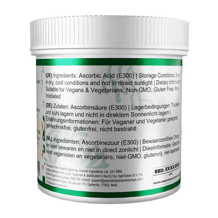 Ascorbic Acid is a pure Vitamin C powder that can be used in food production, baking, beverages, fruit juices, smoothies, jams, sauces, and nutritional formulations. It acts as an antioxidant to help protect flavour, colour, and product quality.