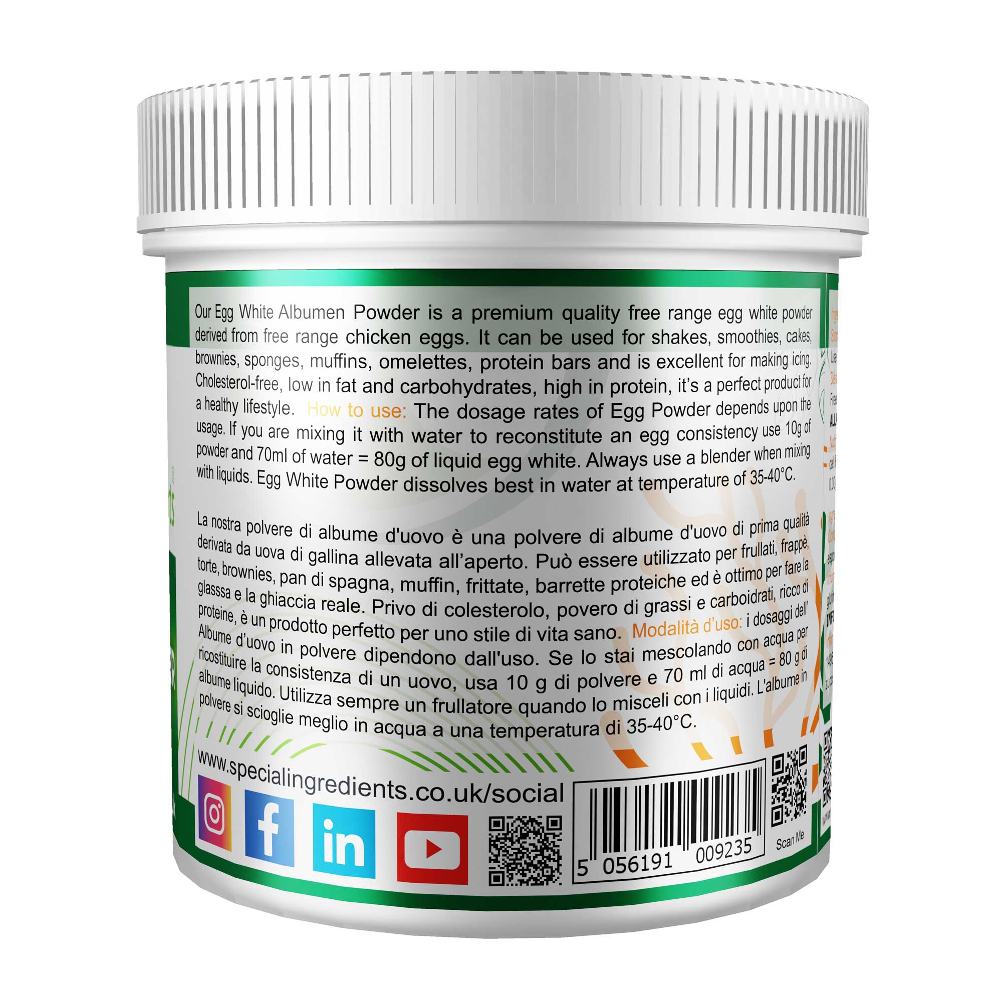 Egg White Albumen Powder 500g - Special Ingredients