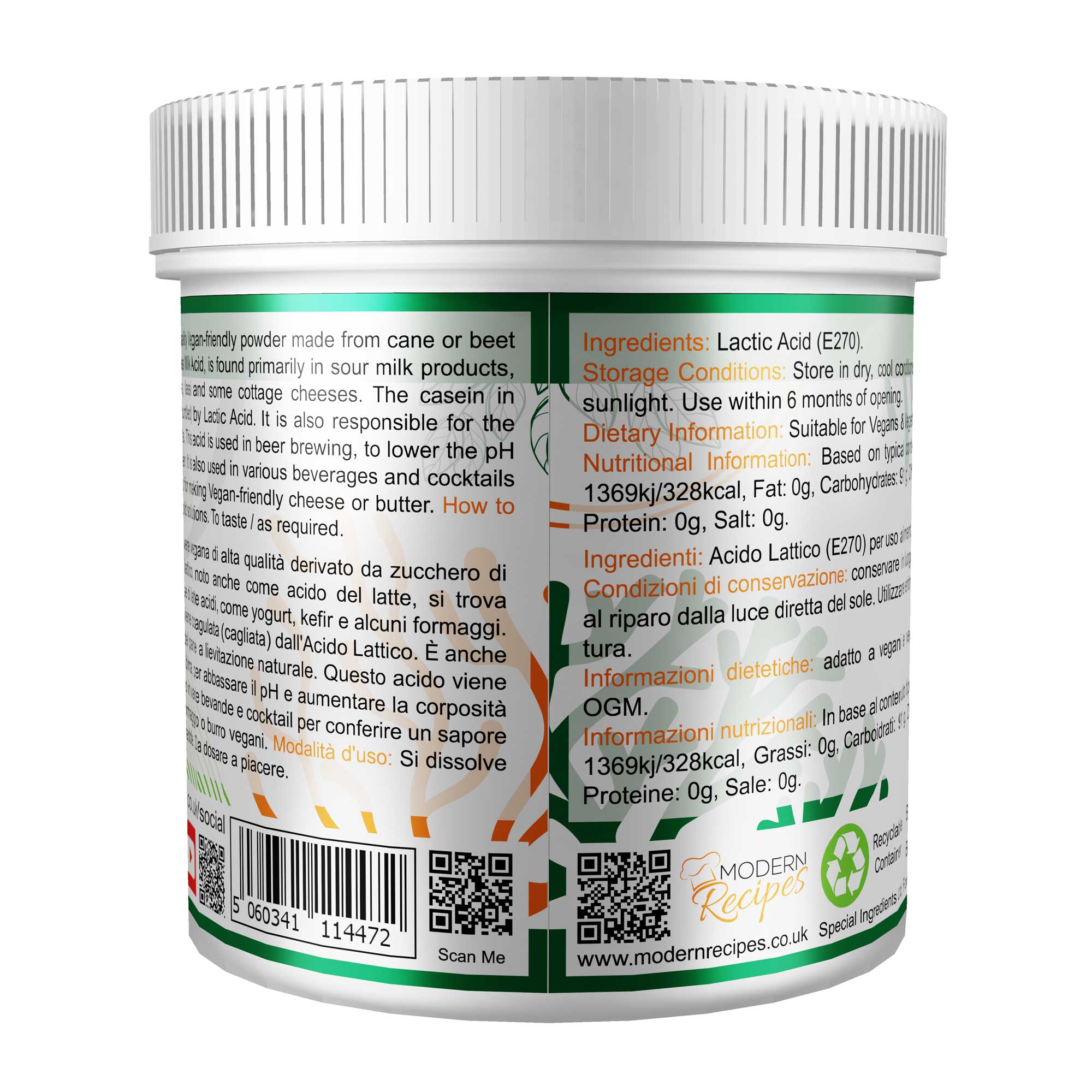 Lactic Acid Powder ( Vegan friendly ) 500g - Special Ingredients