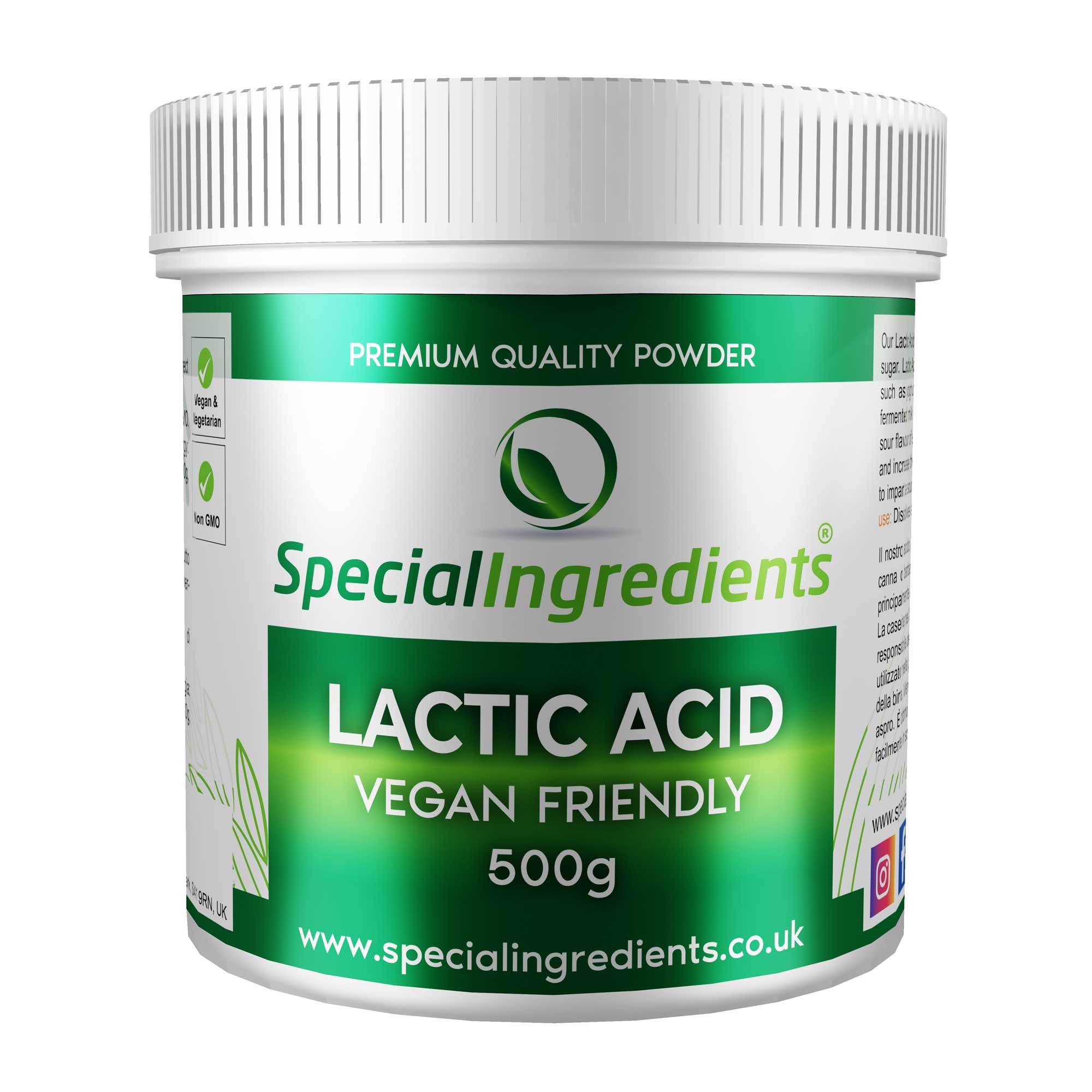 Lactic Acid Powder ( Vegan friendly ) 500g - Special Ingredients