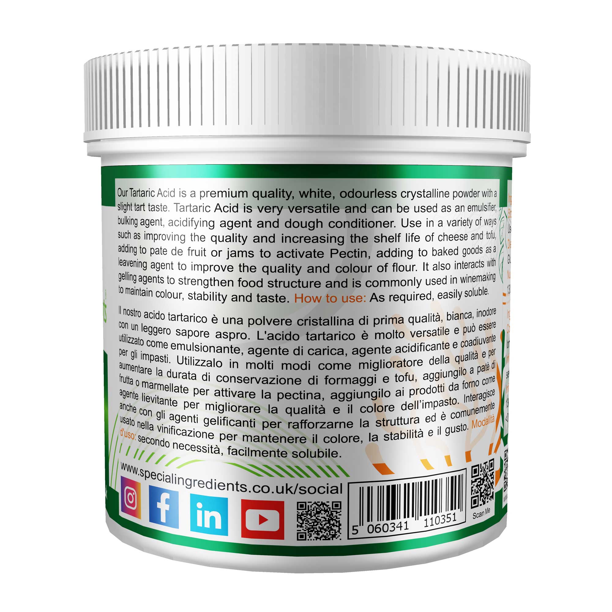 Tartaric Acid 100g - Special Ingredients