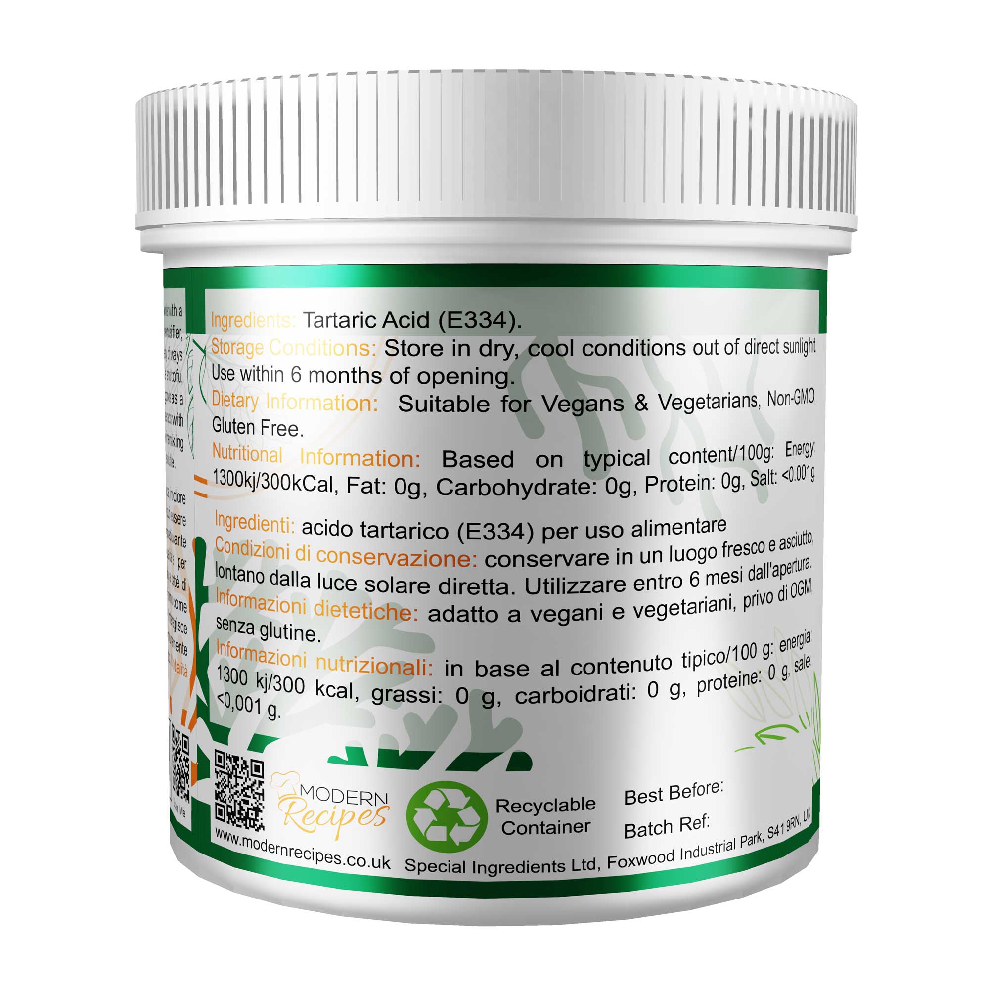 Tartaric Acid 100g - Special Ingredients