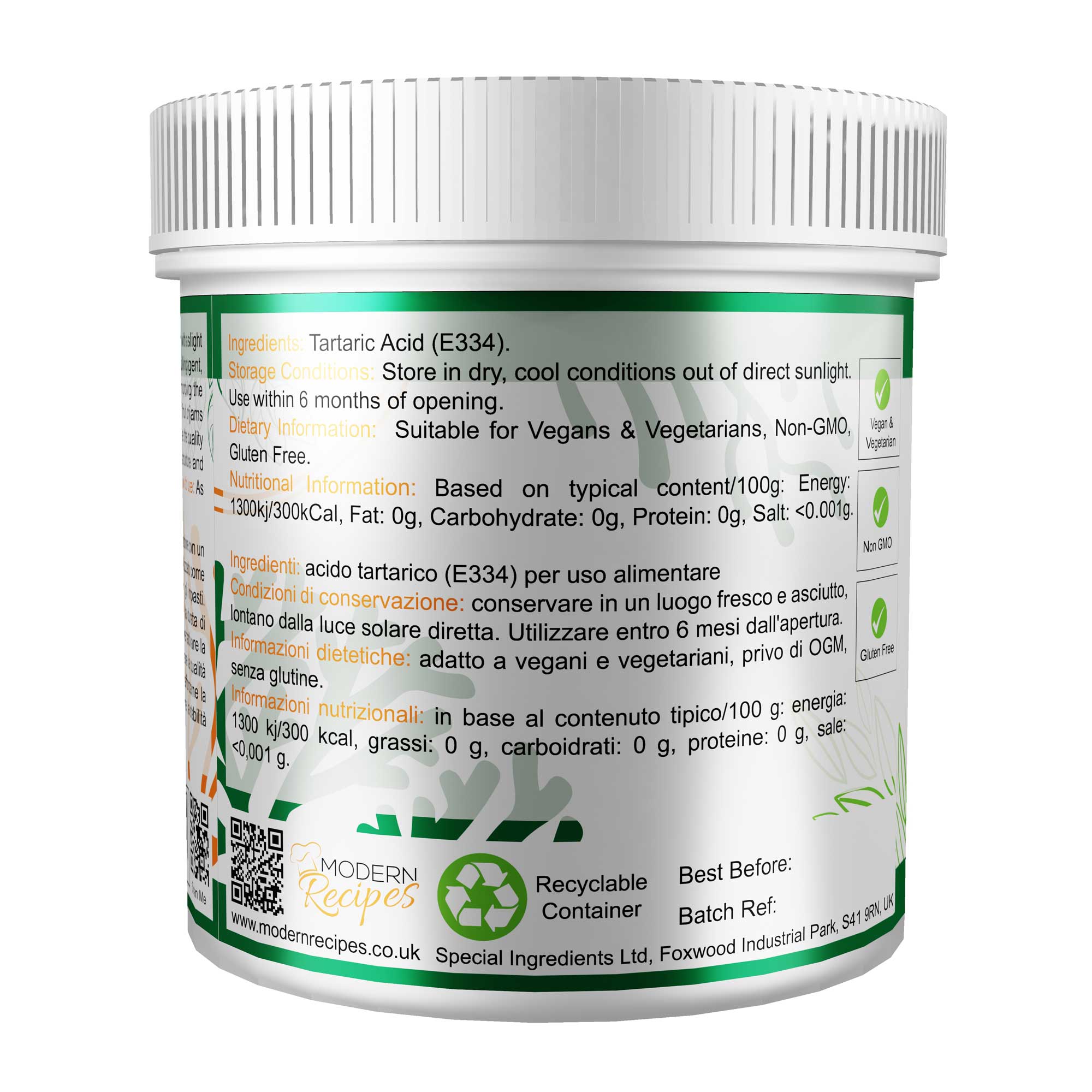 Tartaric Acid 500g - Special Ingredients