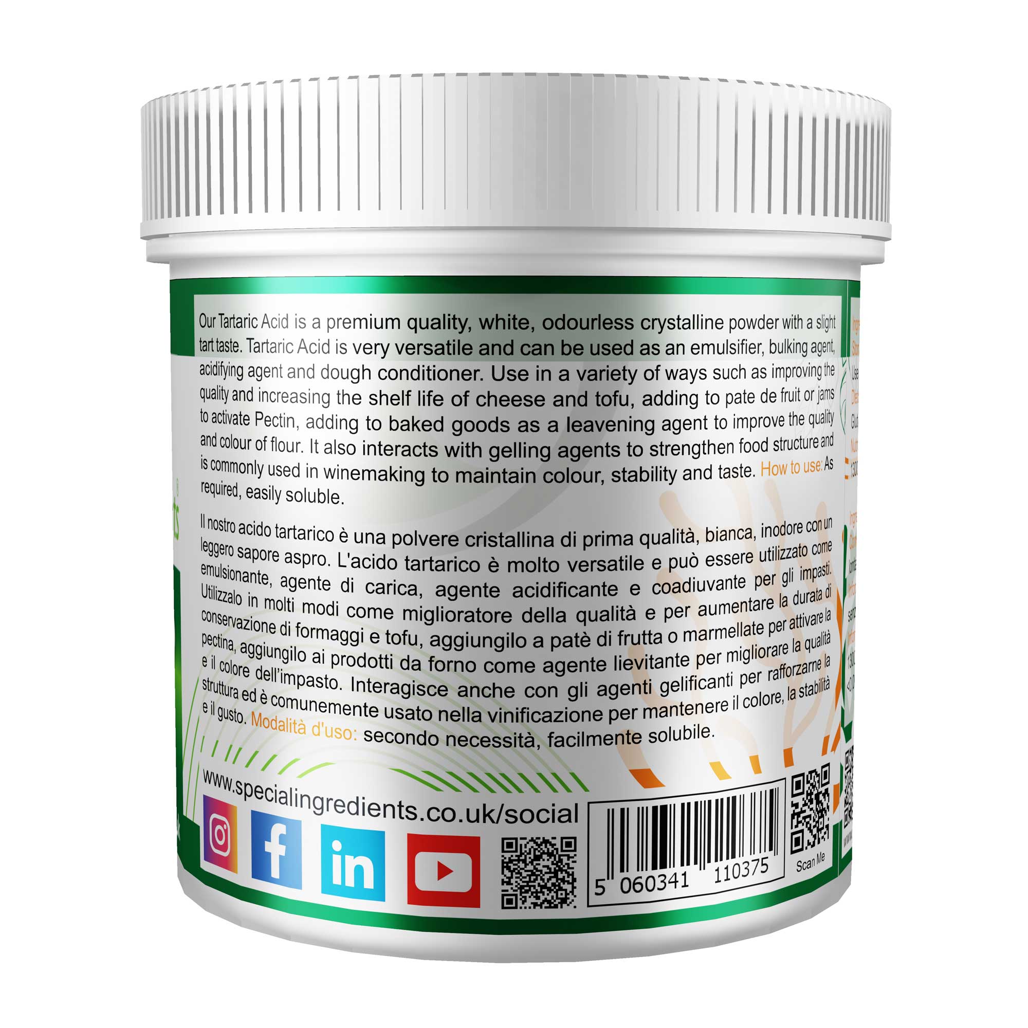 Tartaric Acid 500g - Special Ingredients