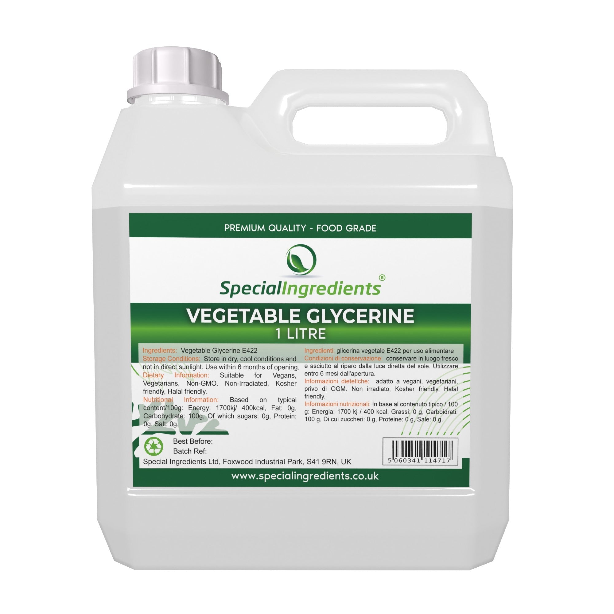 Vegetable Glycerine  1 L Of Vegetable Glycerine